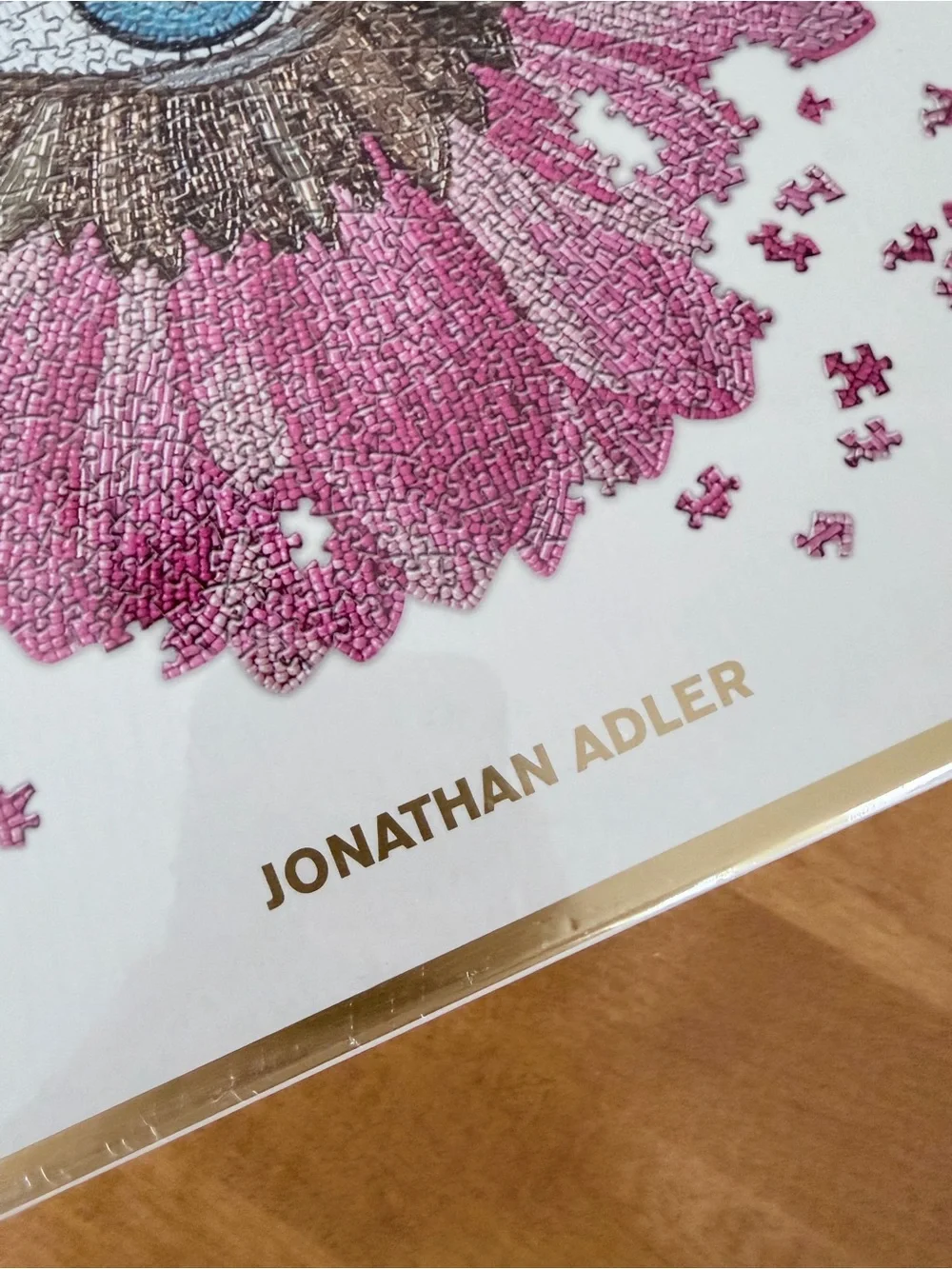 Jonathan Adler Pink & Blue Eye Floral Print puzzle by Galison